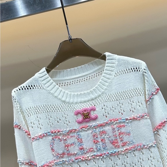 Celine Cream and Pink Women's Sweater - Picture 4 of 4